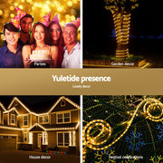 20M Christmas Lights String Rope Light Decorations 600 LED Warm Jingle Jollys XMAS-ROPE-20M-600LED-WM