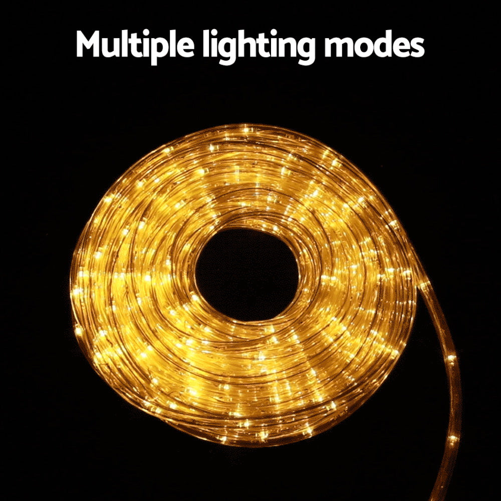 20M Christmas Lights String Rope Light Decorations 600 LED Warm Jingle Jollys XMAS-ROPE-20M-600LED-WM