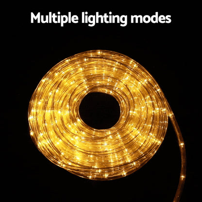 20M Christmas Lights String Rope Light Decorations 600 LED Warm Jingle Jollys XMAS-ROPE-20M-600LED-WM