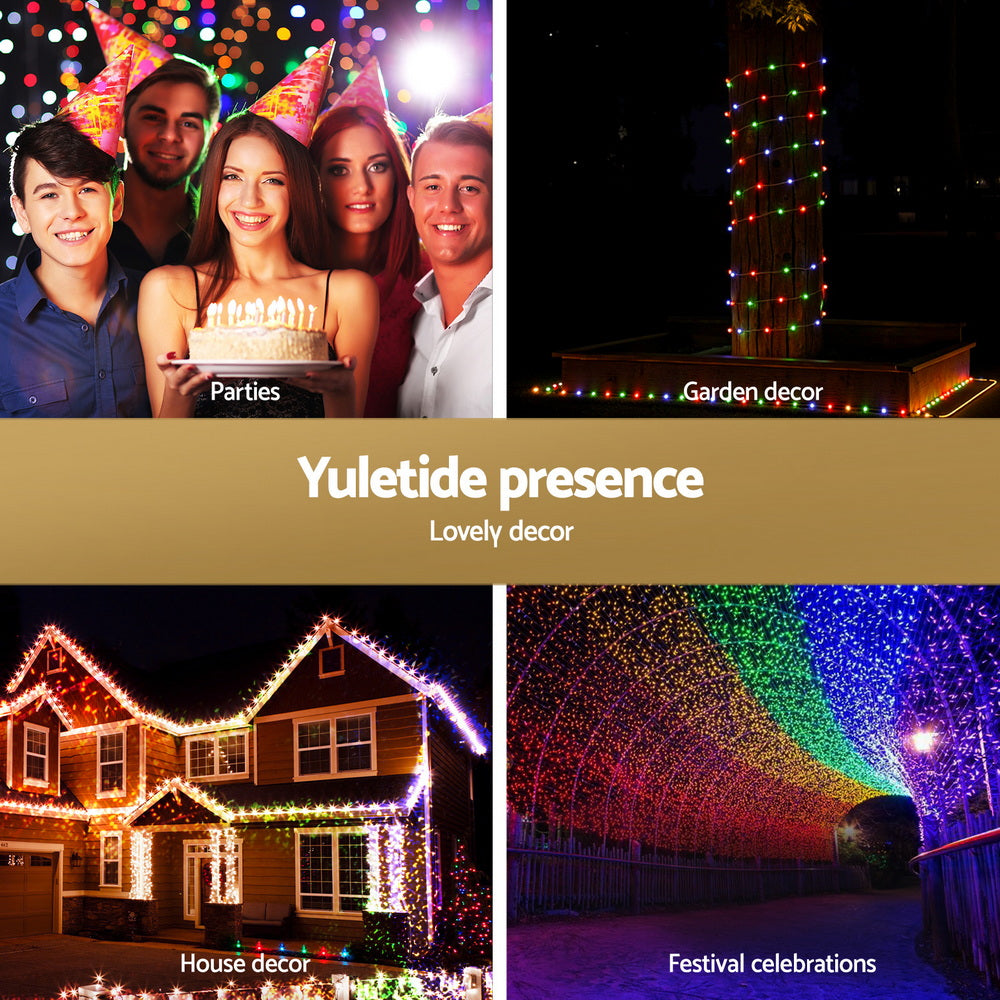Jingle Jollys 30M Christmas Lights String Rope Light Decoration 300 LED Colorful XMAS-ROPE-32M-300LED-MC