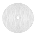 Jingle Jollys Christmas Tree Skirt 90cm Plush Xmas Fluffy Ornaments Decor White XMAS-SKIRT-PLUSH-WH-90