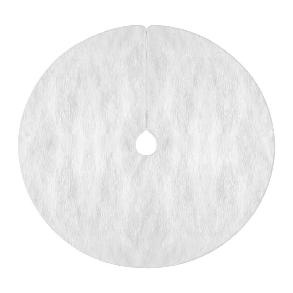Jingle Jollys Christmas Tree Skirt 90cm Plush Xmas Fluffy Ornaments Decor White XMAS-SKIRT-PLUSH-WH-90