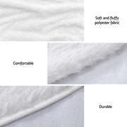 Jingle Jollys Christmas Tree Skirt 90cm Plush Xmas Fluffy Ornaments Decor White XMAS-SKIRT-PLUSH-WH-90