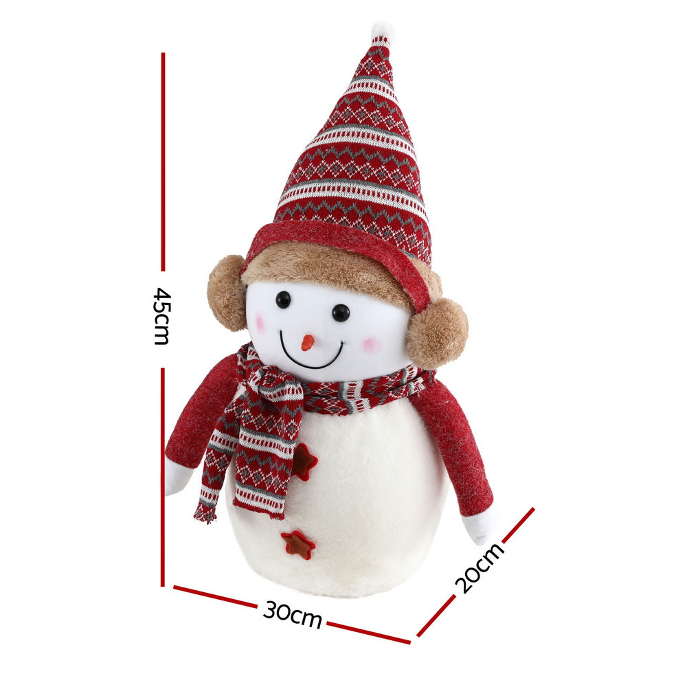 Jingle Jollys Christmas Snowman Handicraft Ornaments Party Decorations 45cm XMAS-SNOWMAN-M-WH