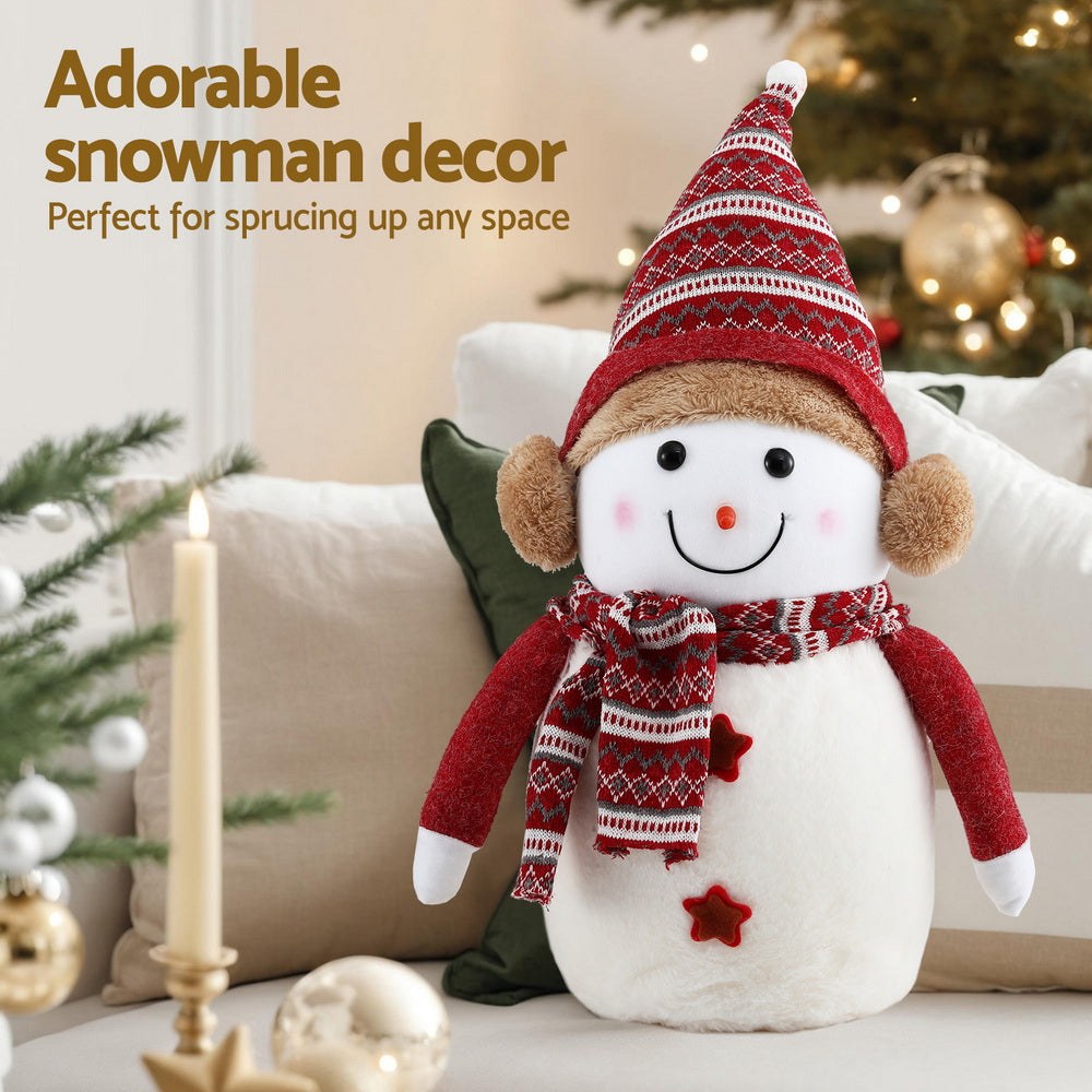 Jingle Jollys Christmas Snowman Handicraft Ornaments Party Decorations 45cm XMAS-SNOWMAN-M-WH