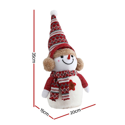 Jingle Jollys Christmas Snowman Handicraft Ornaments Party Decorations 35cm XMAS-SNOWMAN-S-WH