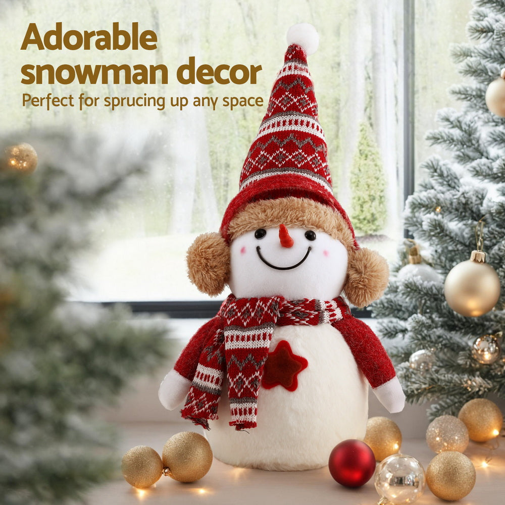 Jingle Jollys Christmas Snowman Handicraft Ornaments Party Decorations 35cm XMAS-SNOWMAN-S-WH