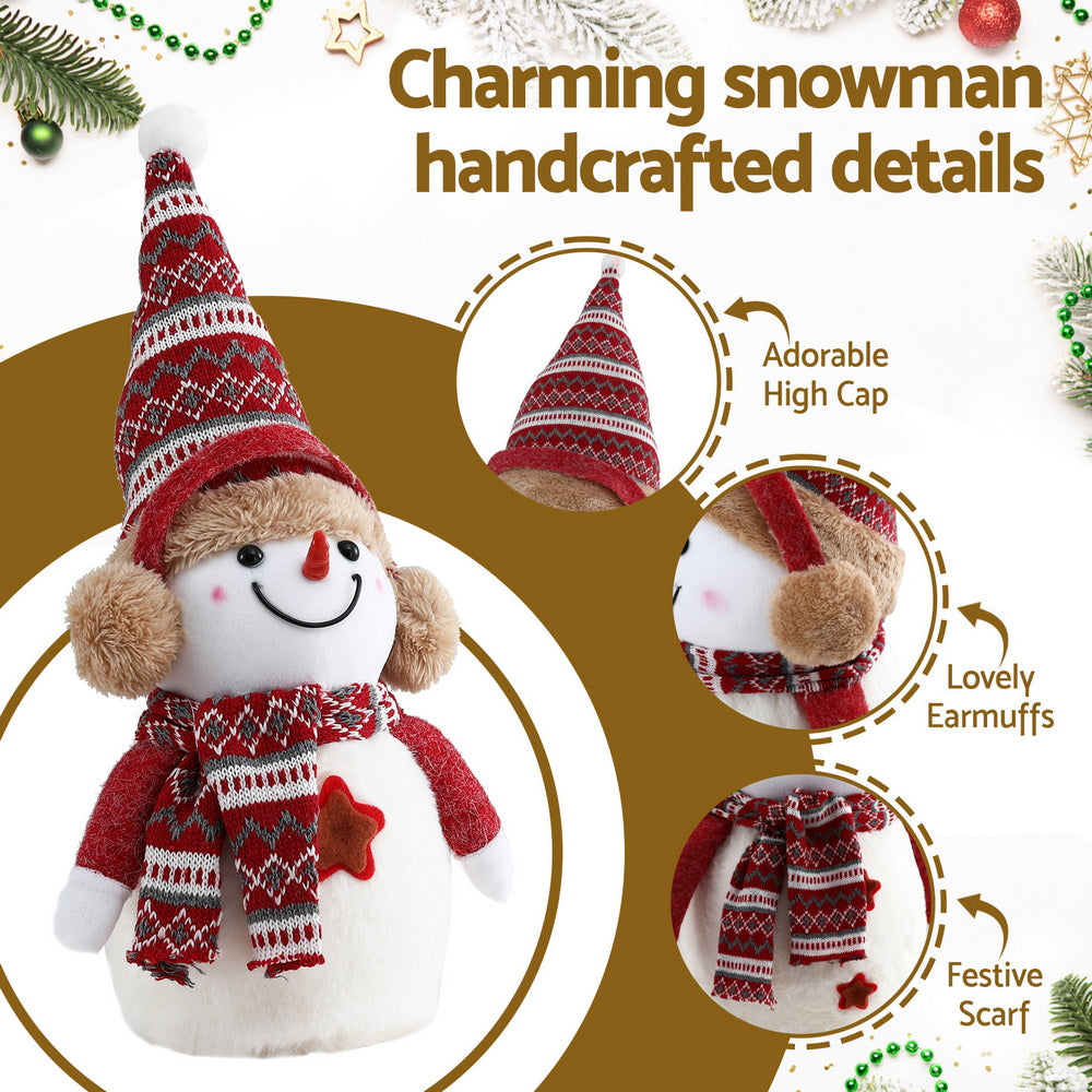 Jingle Jollys Christmas Snowman Handicraft Ornaments Party Decorations 35cm XMAS-SNOWMAN-S-WH