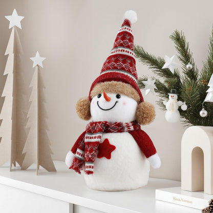 Jingle Jollys Christmas Snowman Handicraft Ornaments Party Decorations 35cm XMAS-SNOWMAN-S-WH