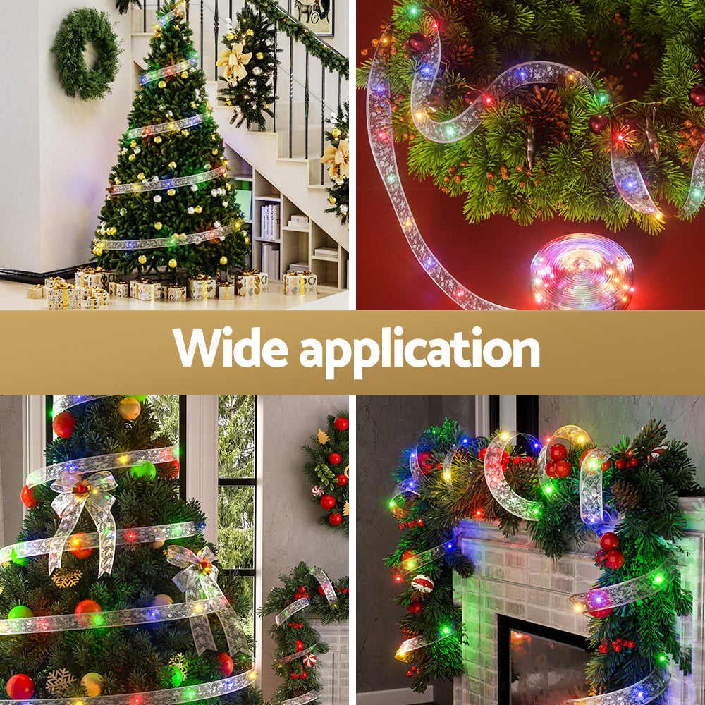 20M Christmas Lights Ribbon Fairy Light 200 LED Colored Jingle Jollys XMAS-ST200-20M-MC