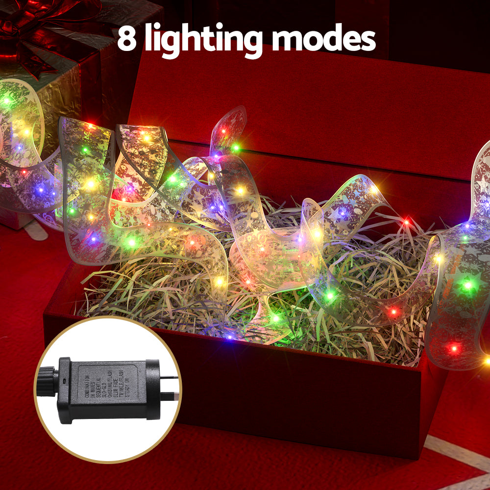 20M Christmas Lights Ribbon Fairy Light 200 LED Colored Jingle Jollys XMAS-ST200-20M-MC