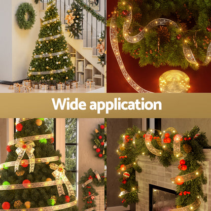 20M Christmas Lights Ribbon Fairy Light 200 LED Warm Jingle Jollys XMAS-ST200-20M-WM