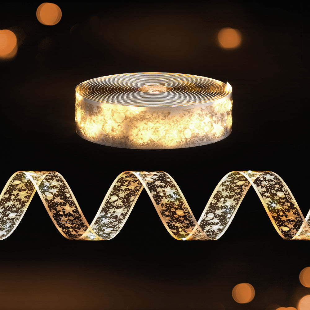20M Christmas Lights Ribbon Fairy Light 200 LED Warm Jingle Jollys XMAS-ST200-20M-WM