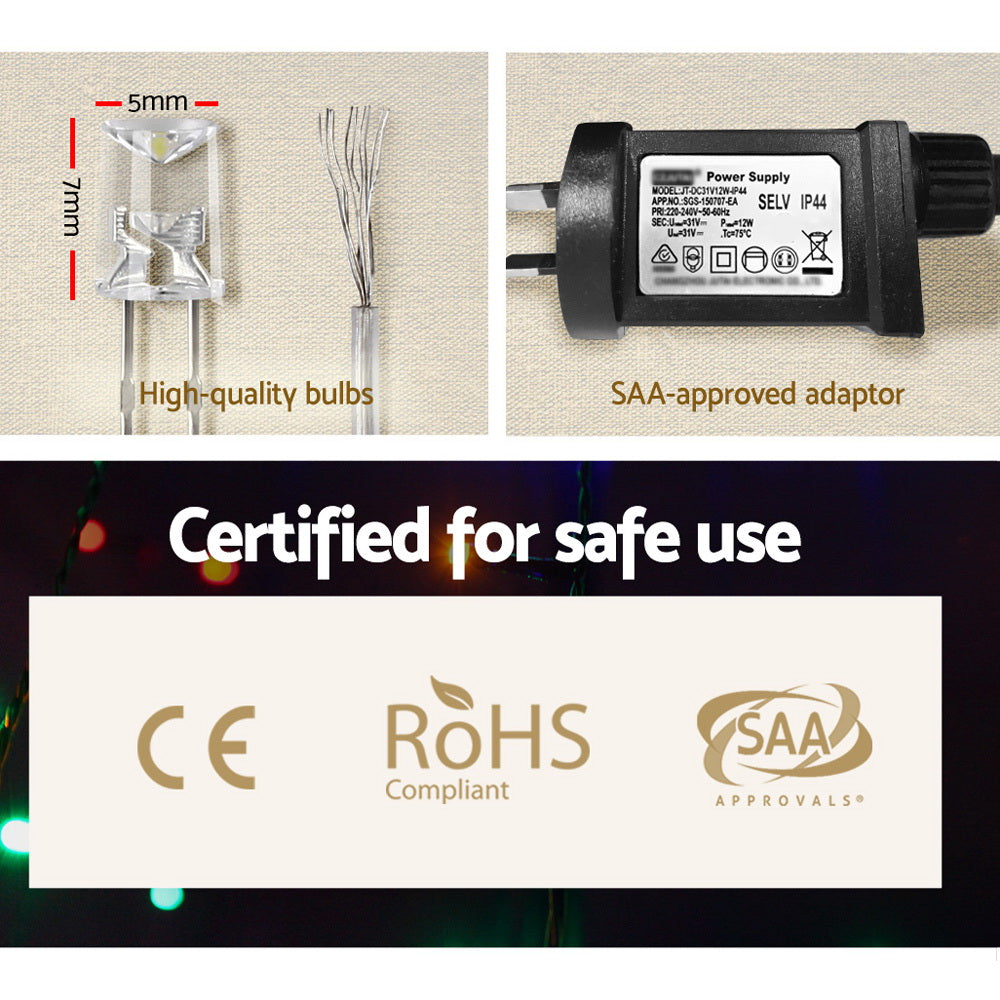 100M Christmas Lights String Fairy Light 500 LED Colourful Jingle Jollys XMAS-ST500-100M-MC