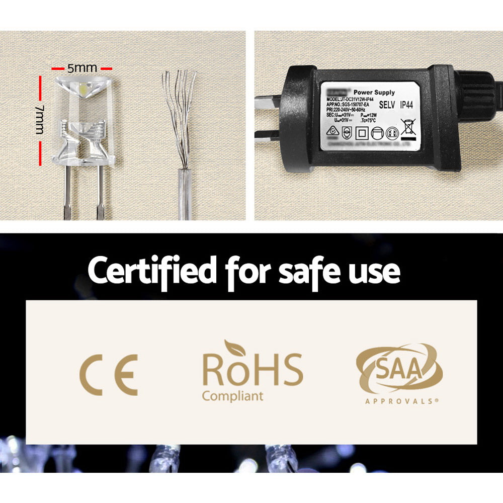 100M Christmas Lights String Fairy Light 500 LED Cool White Jingle Jollys XMAS-ST500-100M-WH