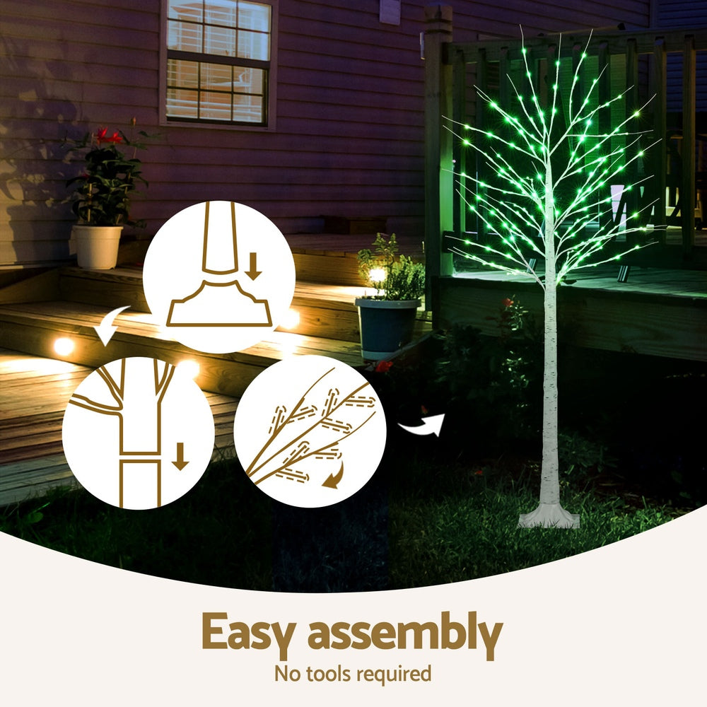 1.7M Christmas Tree 120 RGB LED Lights Jingle Jollys XMAS-TWIG-RGB-6FT-DIMMABLE