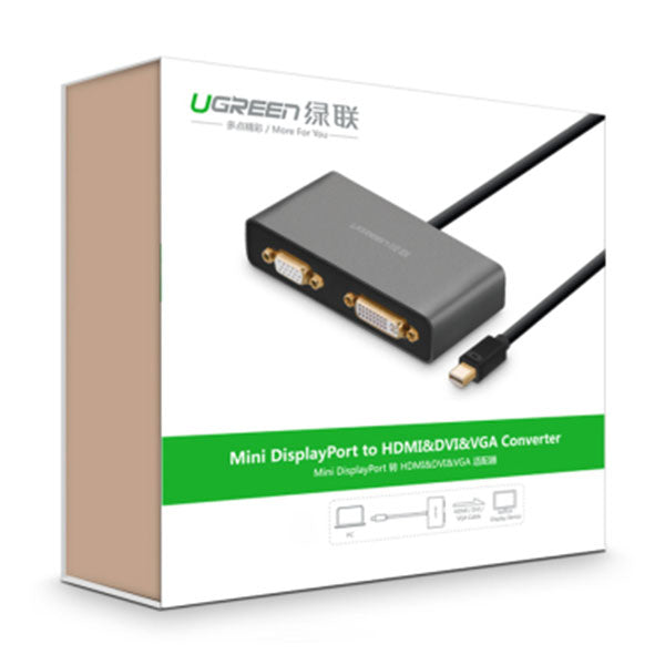 UGREEN 3-in-1 Mini DisplayPort to HDMI&VGA&DVI converter - black (10440) V28-ACBUGN10440