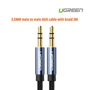 UGREEN 3.5MM male to male AUX cable with braid 3M (10688) V28-ACBUGN10688