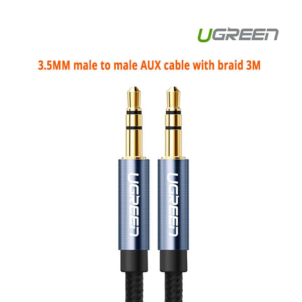 UGREEN 3.5MM male to male AUX cable with braid 3M (10688) V28-ACBUGN10688