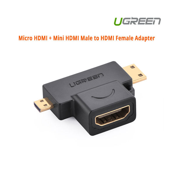 UGREEN Micro HDMI + Mini HDMI Male to HDMI Female Adapter (20144) V28-ACBUGN20144