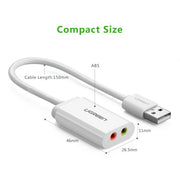 UGREEN USB 2.0 External 3.5mm Sound Card Adapter (30143) V28-ACBUGN30143