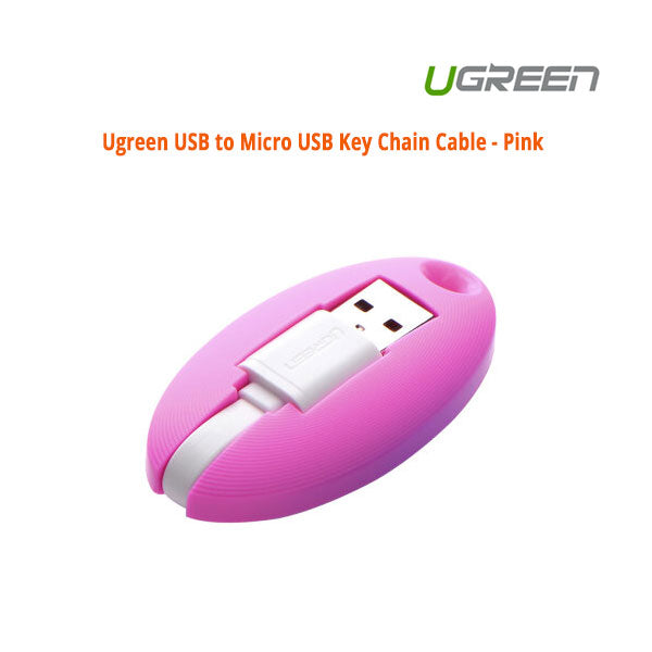 UGREEN USB to Micro USB Key Chain Cable - Pink (30310) V28-ACBUGN30310