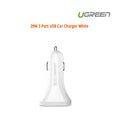 Ugreen 29W 3 Port USB Car Charger White ACBUGN40285 V28-ACBUGN40285