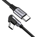 UGREEN USB-C to Angled USB 2.0 C M/M Round Cable Aluminum Shell Nickel Plating 2m (Gray Black) 50125 V28-ACBUGN50125