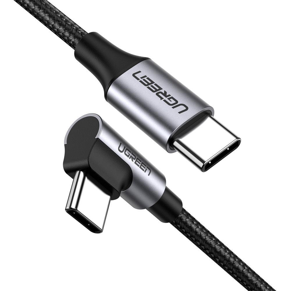 UGREEN USB-C to Angled USB 2.0 C M/M Round Cable Aluminum Shell Nickel Plating 2m (Gray Black) 50125 V28-ACBUGN50125