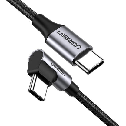 UGREEN USB-C to Angled USB 2.0 C M/M Round Cable Aluminum Shell Nickel Plating 2m (Gray Black) 50125 V28-ACBUGN50125