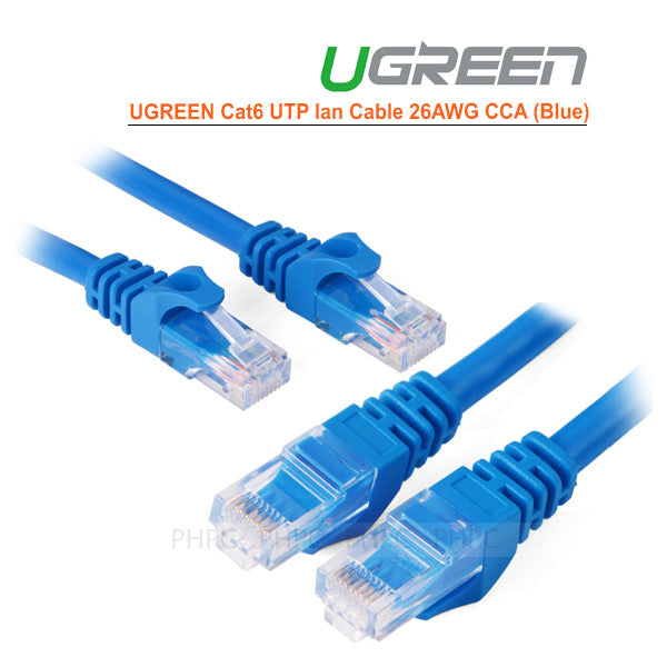 UGREEN Cat6 UTP lan cable blue color 26AWG CCA 20M (11206) V28-ACBUGNCAT6M20