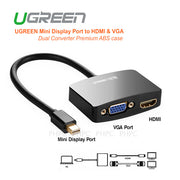 UGreen 4K Mini DisplayPort to HDMI / VGA Adapter - Black (10439) V28-ACBUGNMINIDPHDMIBKA