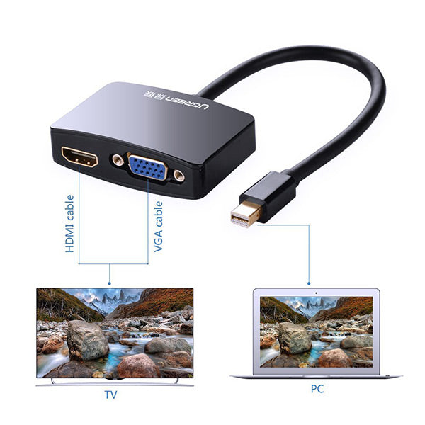UGreen 4K Mini DisplayPort to HDMI / VGA Adapter - Black (10439) V28-ACBUGNMINIDPHDMIBKA
