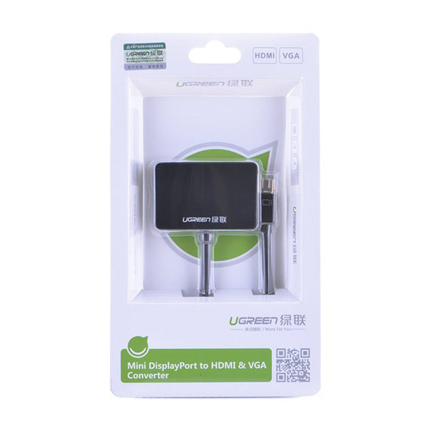 UGreen 4K Mini DisplayPort to HDMI / VGA Adapter - Black (10439) V28-ACBUGNMINIDPHDMIBKA