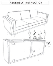 3 Seater Sofa Beige Fabric Modern Lounge Set for Living Room Couch with Wooden Frame V43-SOF-YOKBG3S