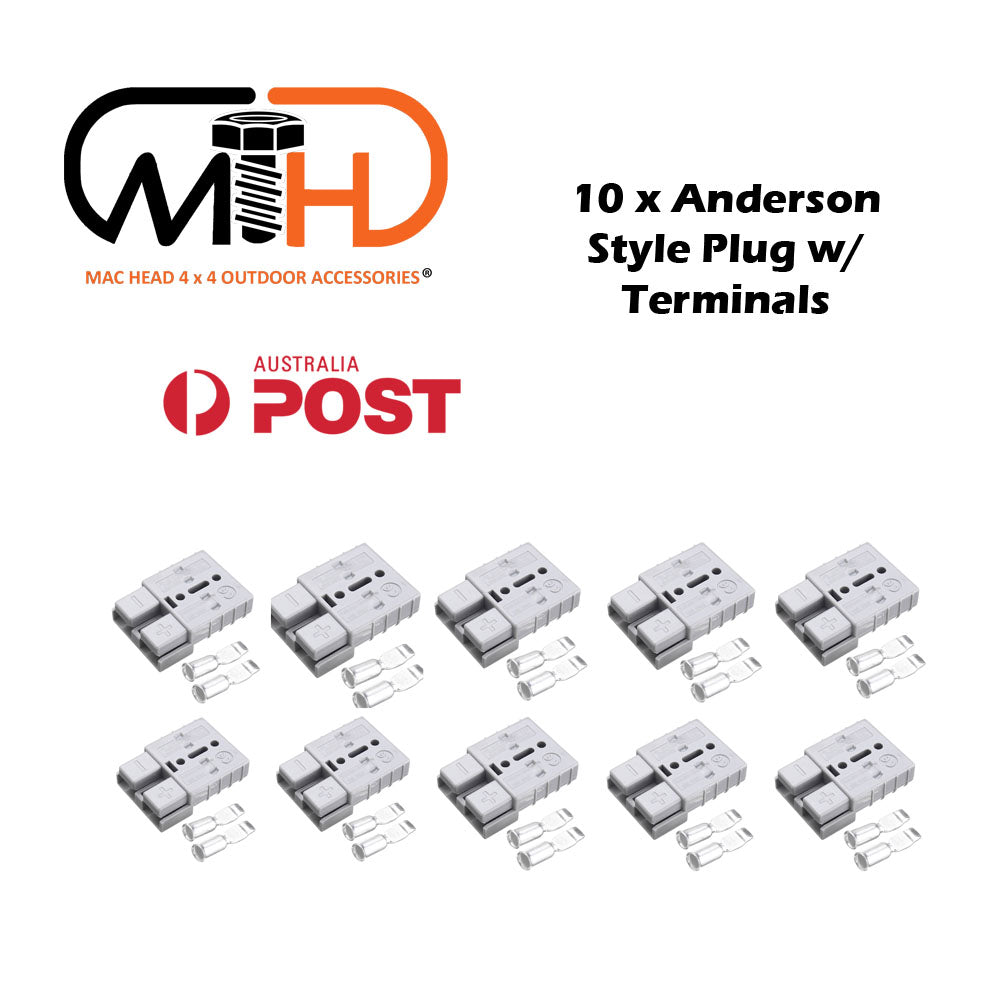 10x Anderson Style Plug connector 50AMP Caravan Trailer Solar 6AWG GREY V94-ODR-ADSPLUG*10