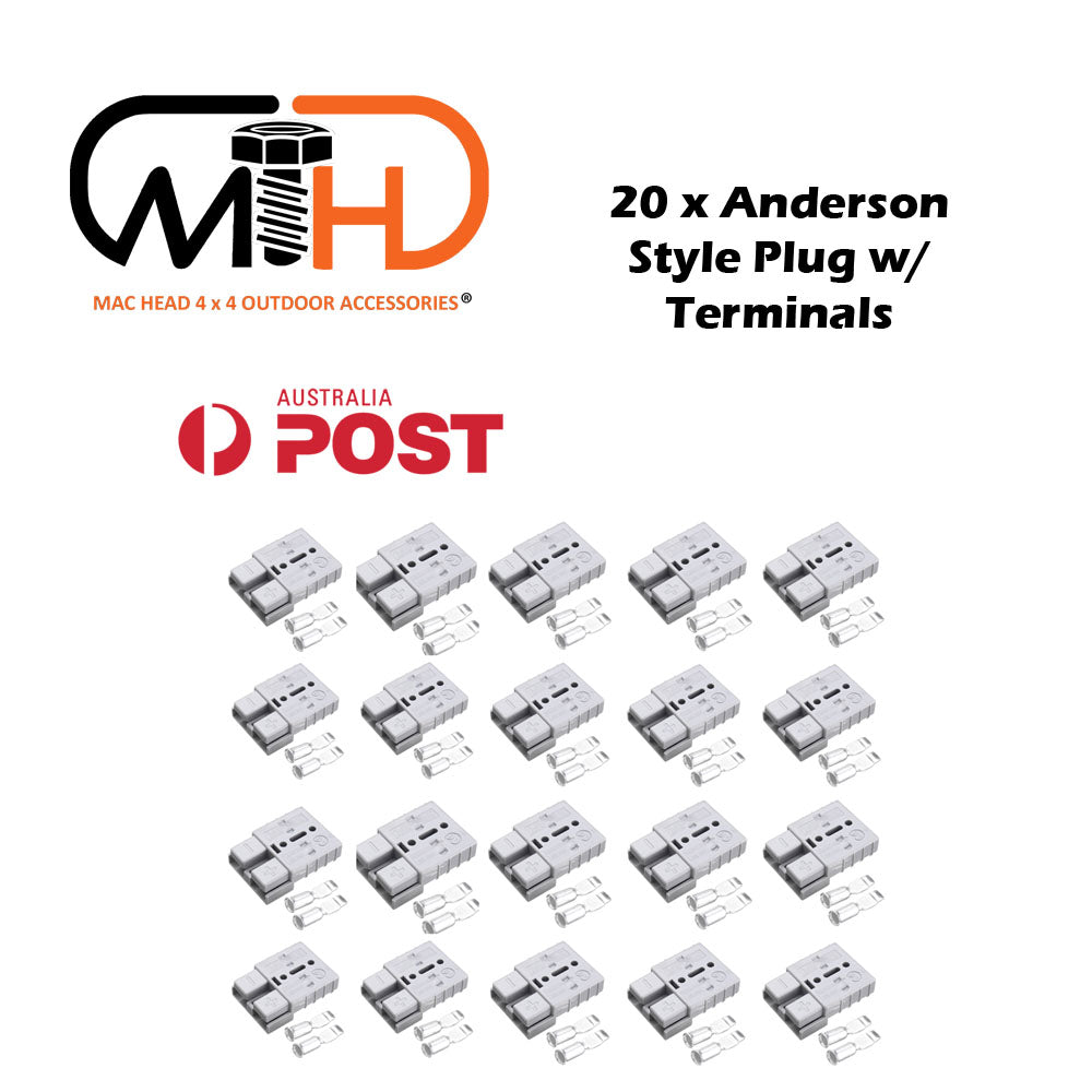 20x Anderson Style Plug connector 50AMP Caravan Trailer Solar 6AWG GREY V94-ODR-ADSPLUG*20
