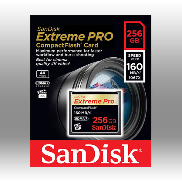 SanDisk Extreme Pro CFXP 256GB CompactFlash 160MB/s (SDCFXPS-256G) V28-FFCSAN256GCFE160