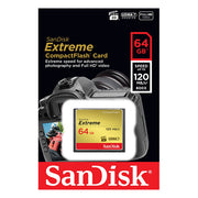 SanDisk 64GB Extreme CompactFlash Card with (write) 85MB/s and (Read)120MB/s - SDCFXSB-64G V28-FFCSAN64GCFEB120