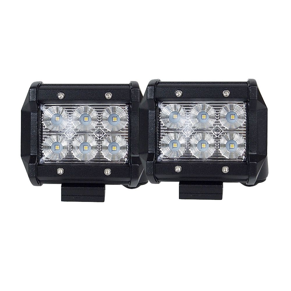 Pair 4inch CREE LED Work Light Bar Flood Beam Offroad Driving Lamp Reverse Fog V94-4X4-WORK18F-W*2
