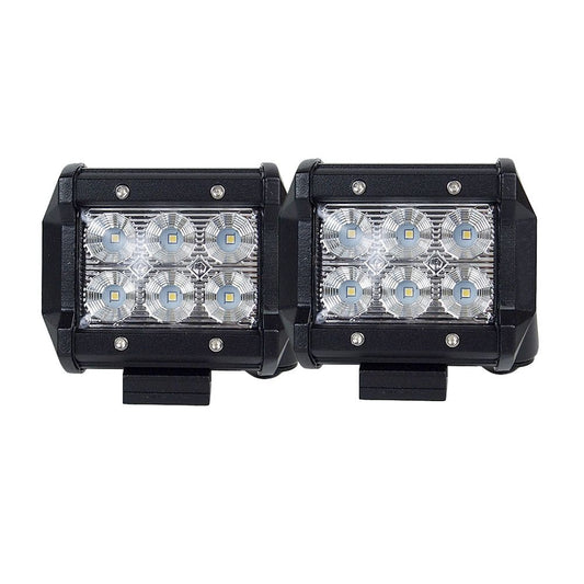 Pair 4inch CREE LED Work Light Bar Flood Beam Offroad Driving Lamp Reverse Fog V94-4X4-WORK18F-W*2