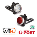 Waterproof Bicycle Bike Lights Front Rear Tail Light Lamp USB Rechargeable IPX4 V94-CBMSW+CBMSR