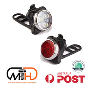 Waterproof Bicycle Bike Lights Front Rear Tail Light Lamp USB Rechargeable IPX4 V94-CBMSW+CBMSR