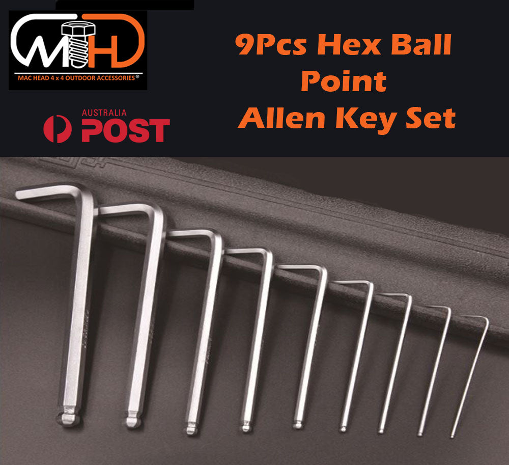 9pcs LONG Arm Allen Keys Set Metric Ball End Driver Hex Allan Allen Kit V94-ODR-AKEY-BALLPOINT