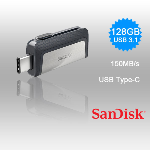 SANDISK ULTRA 128GB SDDDC2-128G Dual USB Drive Type-C 3.1 V28-FUSSAN128GSDDDC2