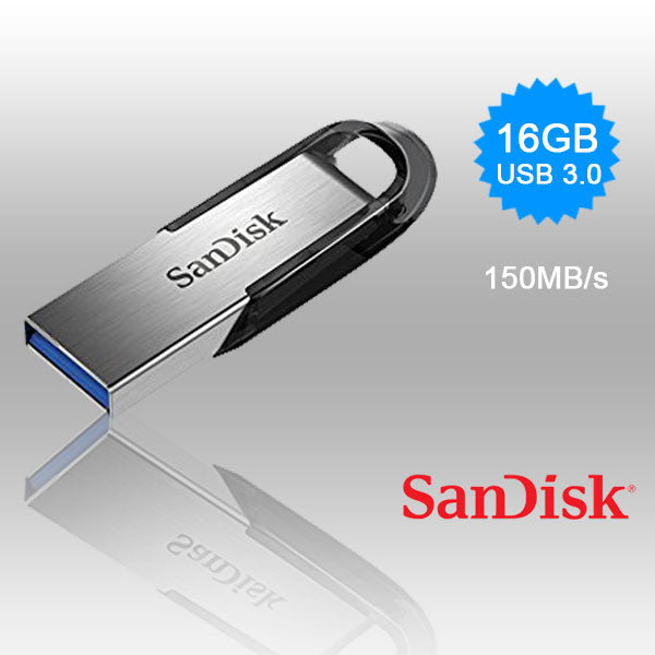 SANDISK 16GB CZ73 ULTRA FLAIR USB 3.0 FLASH DRIVE upto 150MB/s V28-FUSSAN16GCZ73UF3