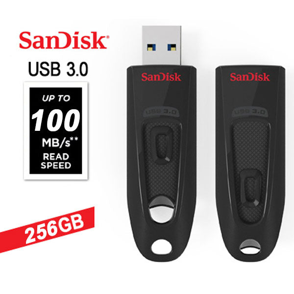 SANDISK 256GB ULTRA CZ48 USB 3..0 FLASH DRIVE (SDCZ48-256G) V28-FUSSAN256GCZ48U3