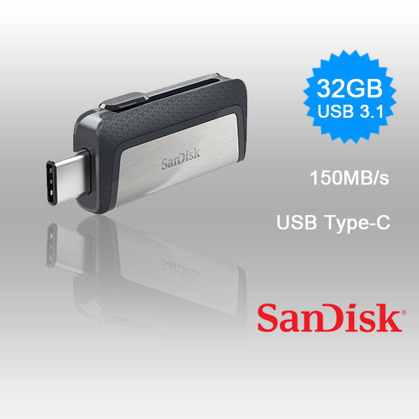 SANDISK ULTRA 32GB SDDDC2-032G Dual USB Drive Type-C 3.1 V28-FUSSAN32GSDDDC2