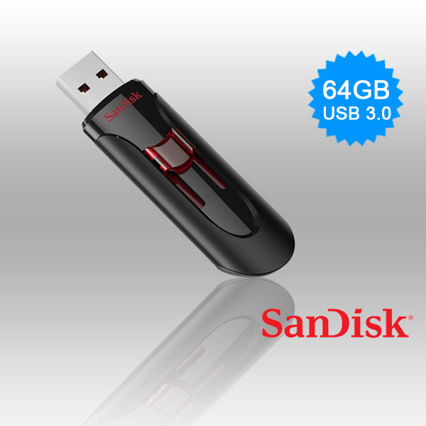 SANDISK SDCZ600-064G 64GB CZ600 CRUZER GLIDE USB 3.0 VERSION V28-FUSSAN64GCZ600U3CG