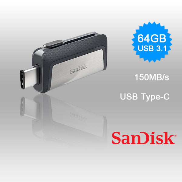 SANDISK ULTRA 64GB SDDDC2-064G Dual USB Drive Type-C 3.1 V28-FUSSAN64GSDDDC2